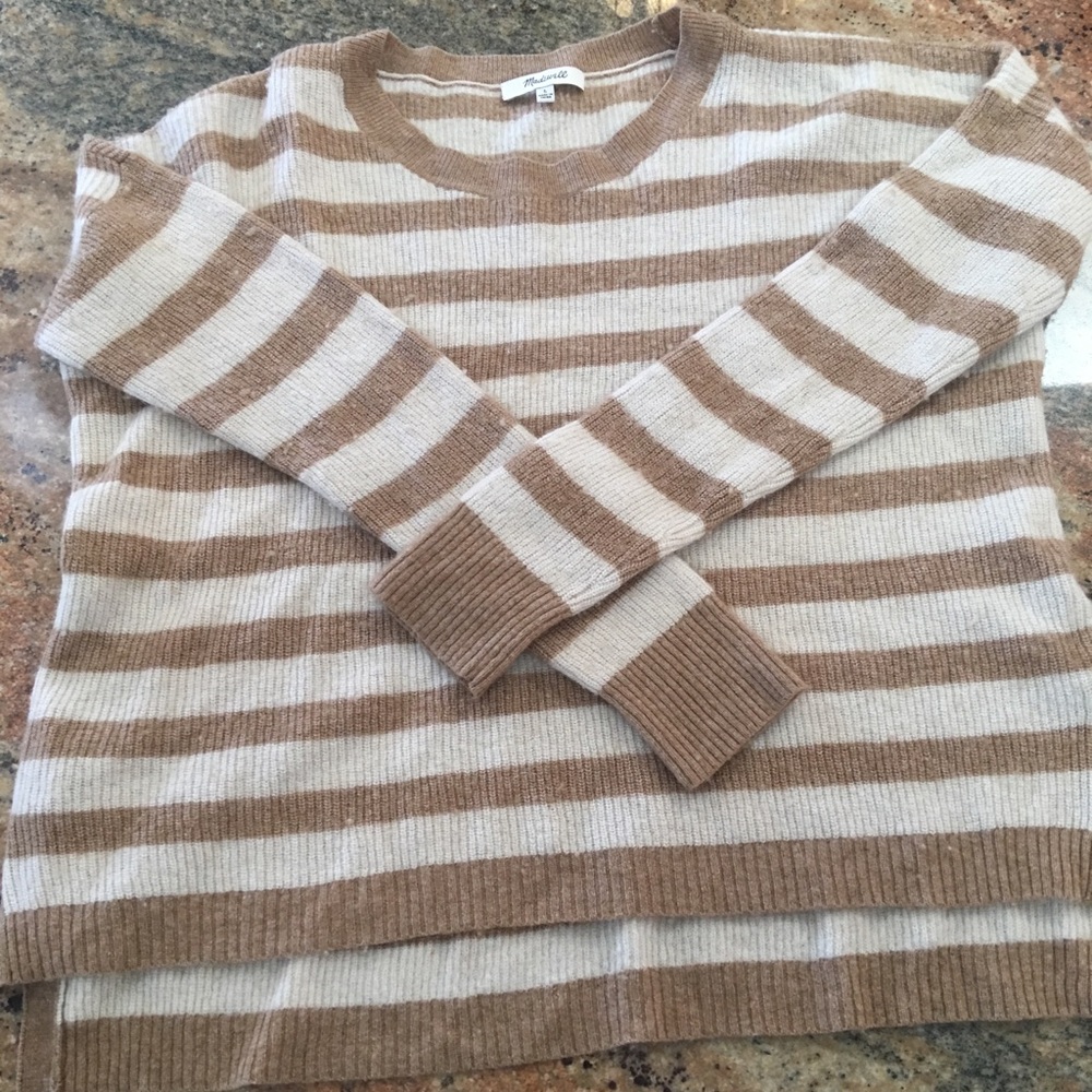 Madewell cream and white stripped sweater